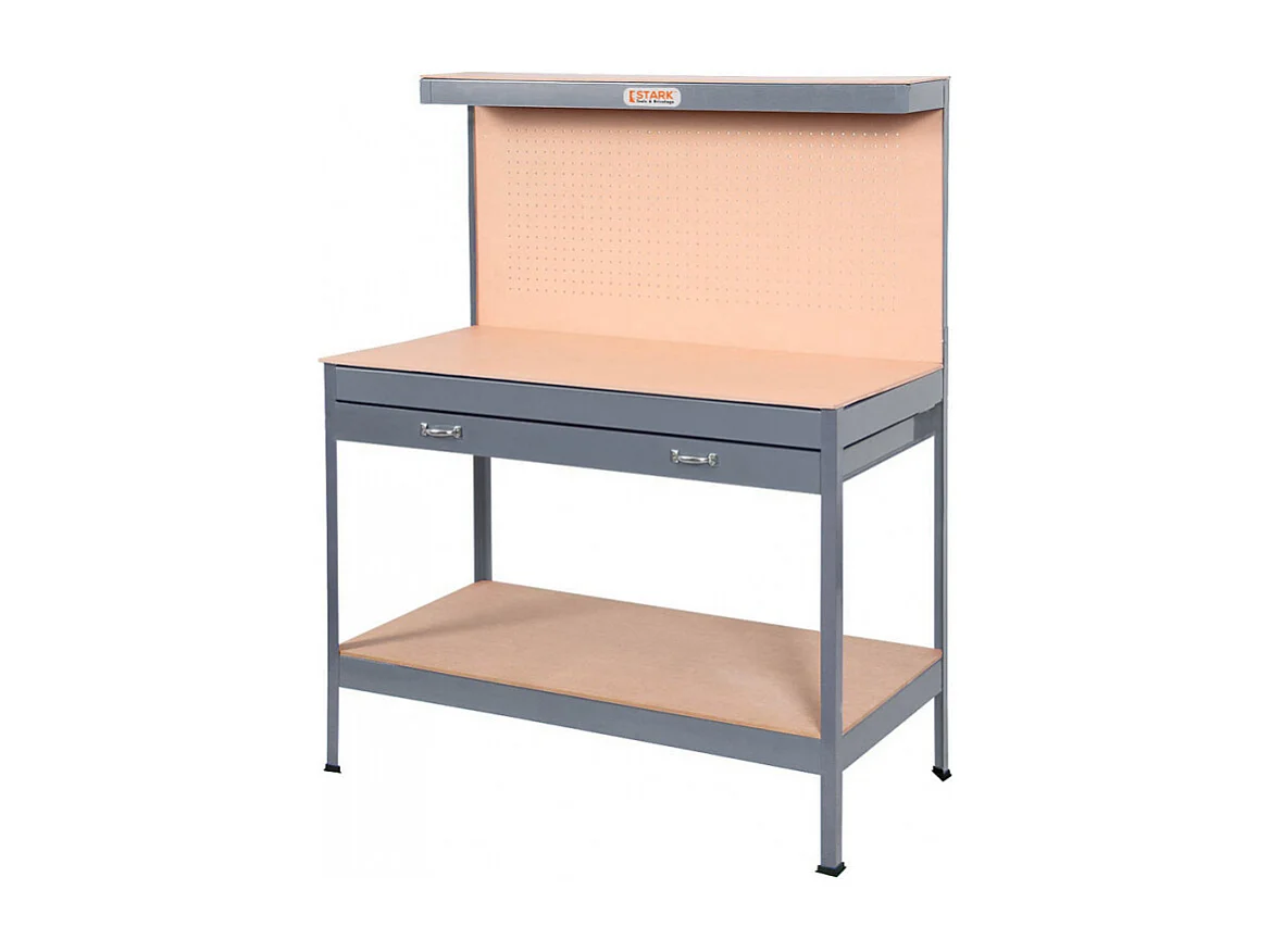 Banco de trabajo con tablero de clavijas y cajón para garaje taller Max 120x60x150 cm