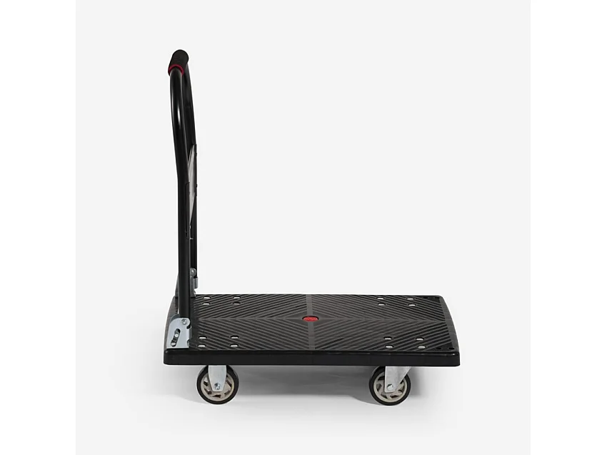 Carrello a pianale pieghevole trasporto portapacchi 200kg 4 ruote Kerry