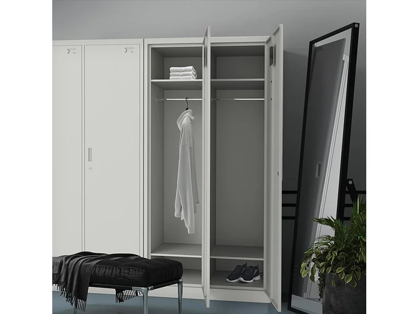 Armario de oficina vestuario gimnasio de metal 2 puertas cerradura Fuji