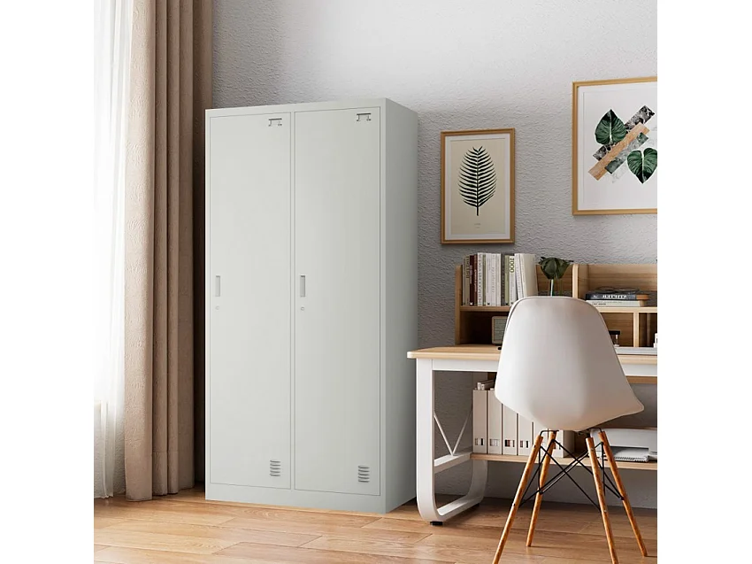 Armario de oficina vestuario gimnasio de metal 2 puertas cerradura Fuji