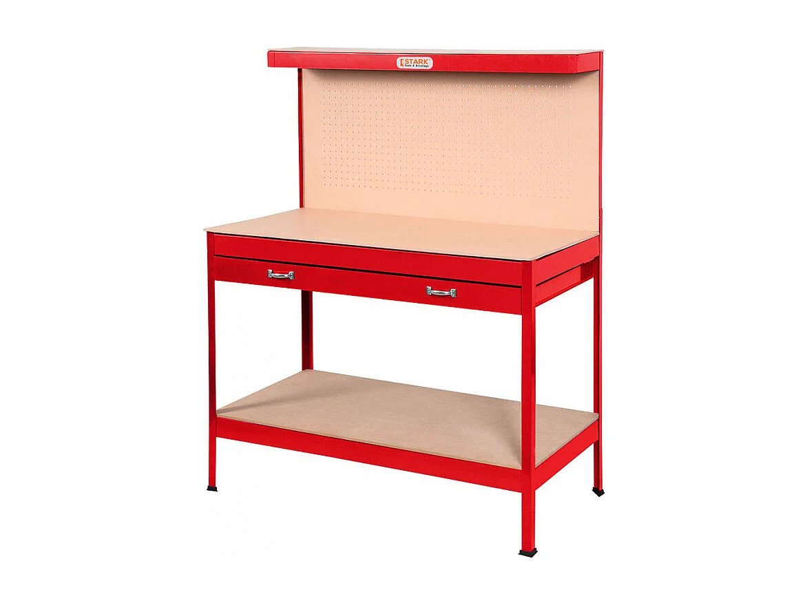 Banco de trabajo con tablero de clavijas y cajón para garaje taller Max 120x60x150 cm