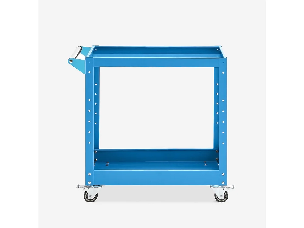 Carro de herramientas de metal con 2 estantes para taller o garaje Kerey - Azul Marino