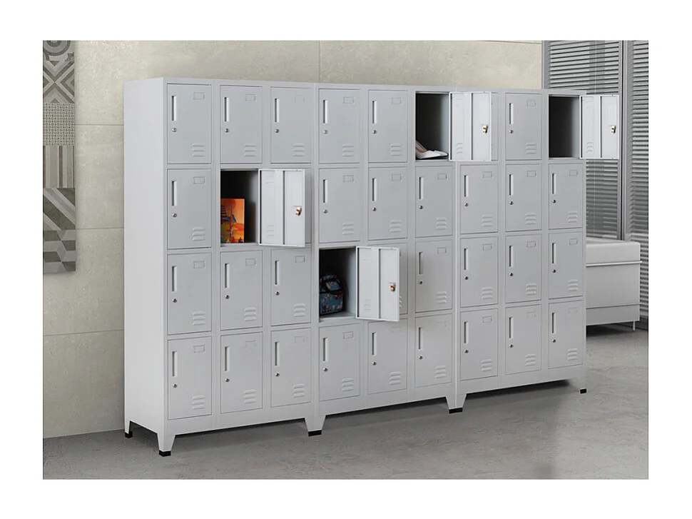 Taquilla de metal con 12 compartimentos para vestidor 90x45 H190 con cerradura Krakatoa Light