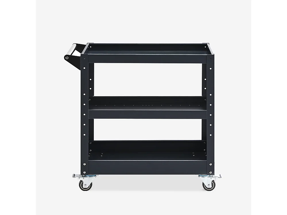Carrito de herramientas de metal con 3 estantes y ruedas Kerey Plus - Negro