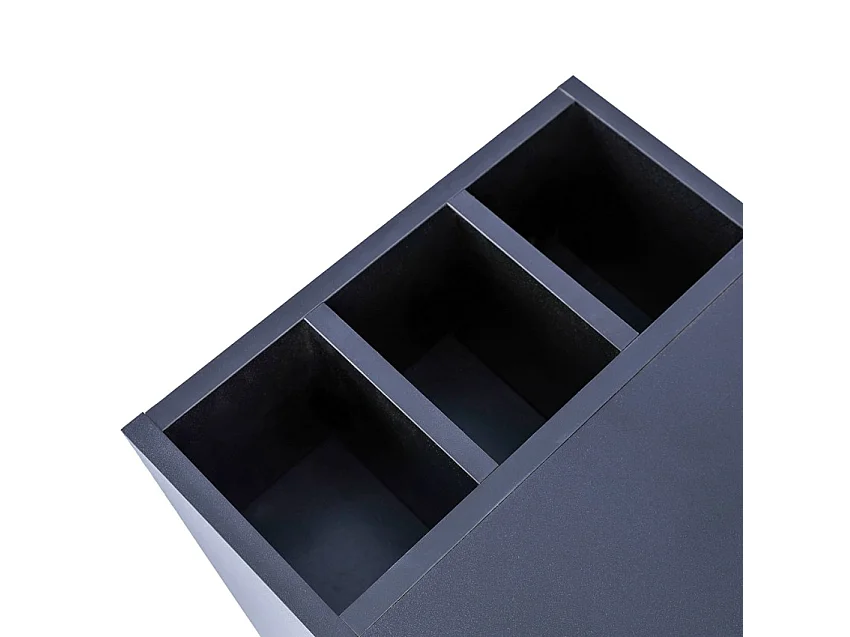 Mueble bajo de oficina y despacho con ruedas y estantes para documentos Wick - Negro