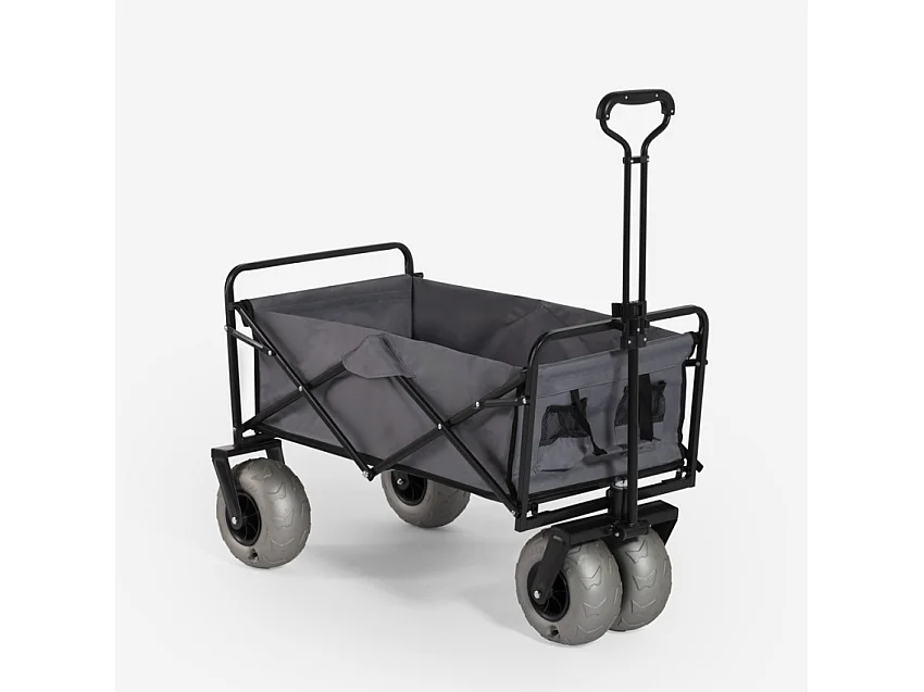 Carrello spiaggia portatutto pieghevole 4 ruote larghe pneumatiche Dory