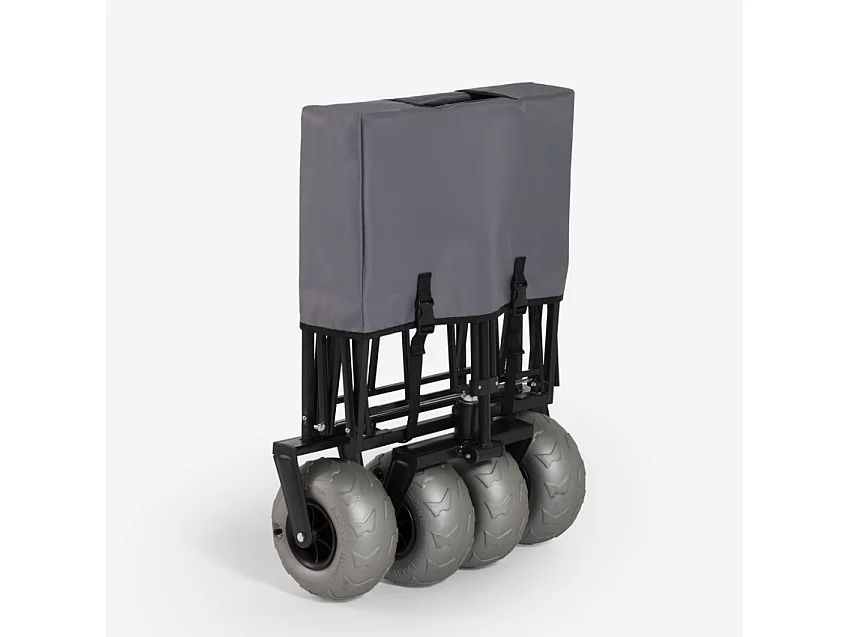 Carrello spiaggia portatutto pieghevole 4 ruote larghe pneumatiche Dory