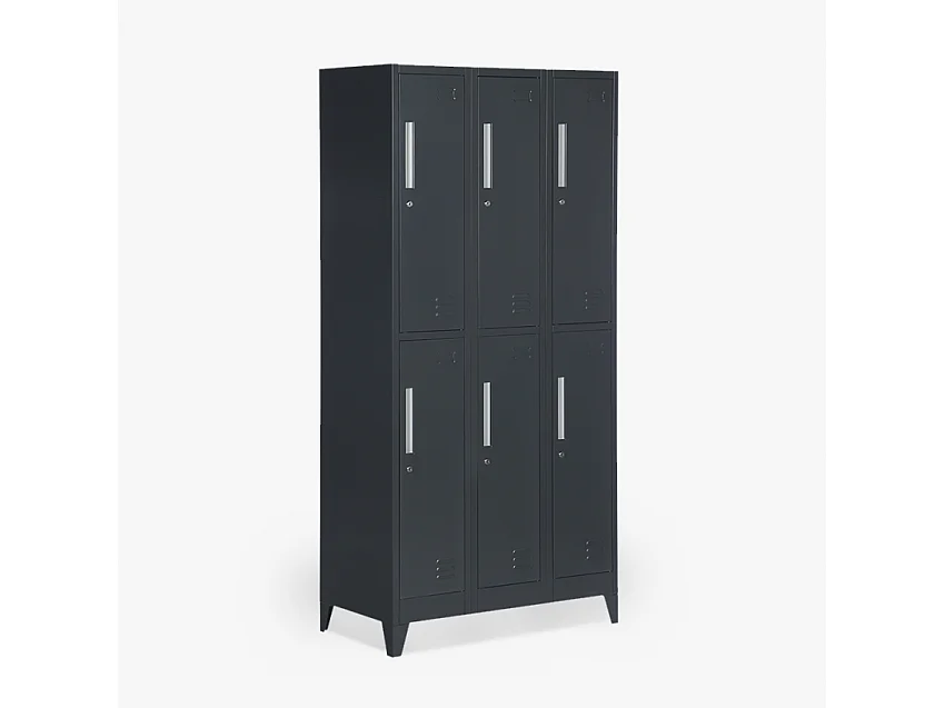 Armario con 6 compartimentos 90x45 H180 para vestuario con cerradura Etna