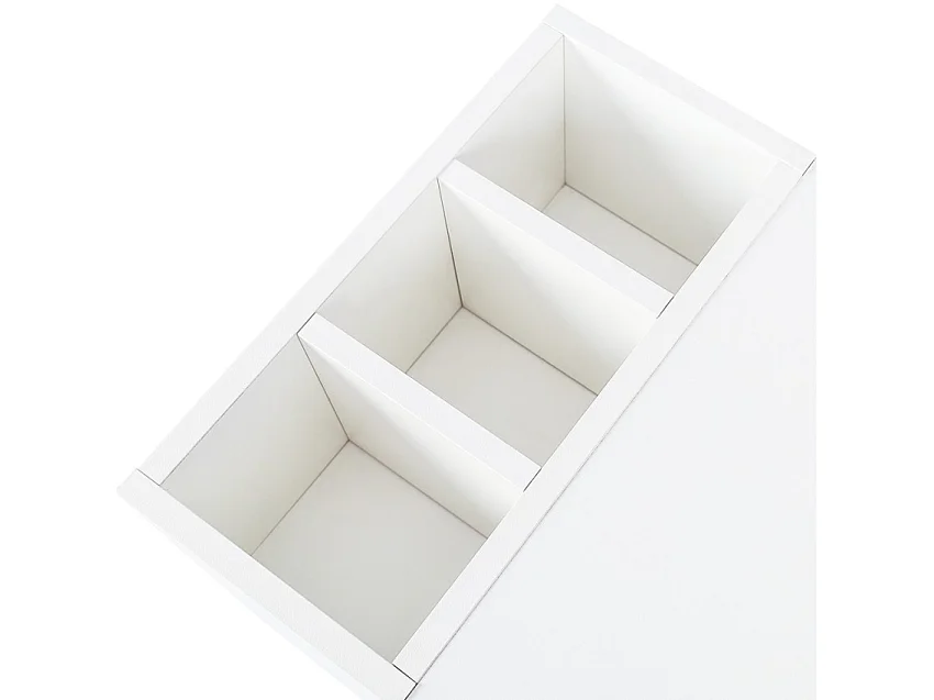 Mueble bajo de oficina y despacho con ruedas y estantes para documentos Wick - Blanco