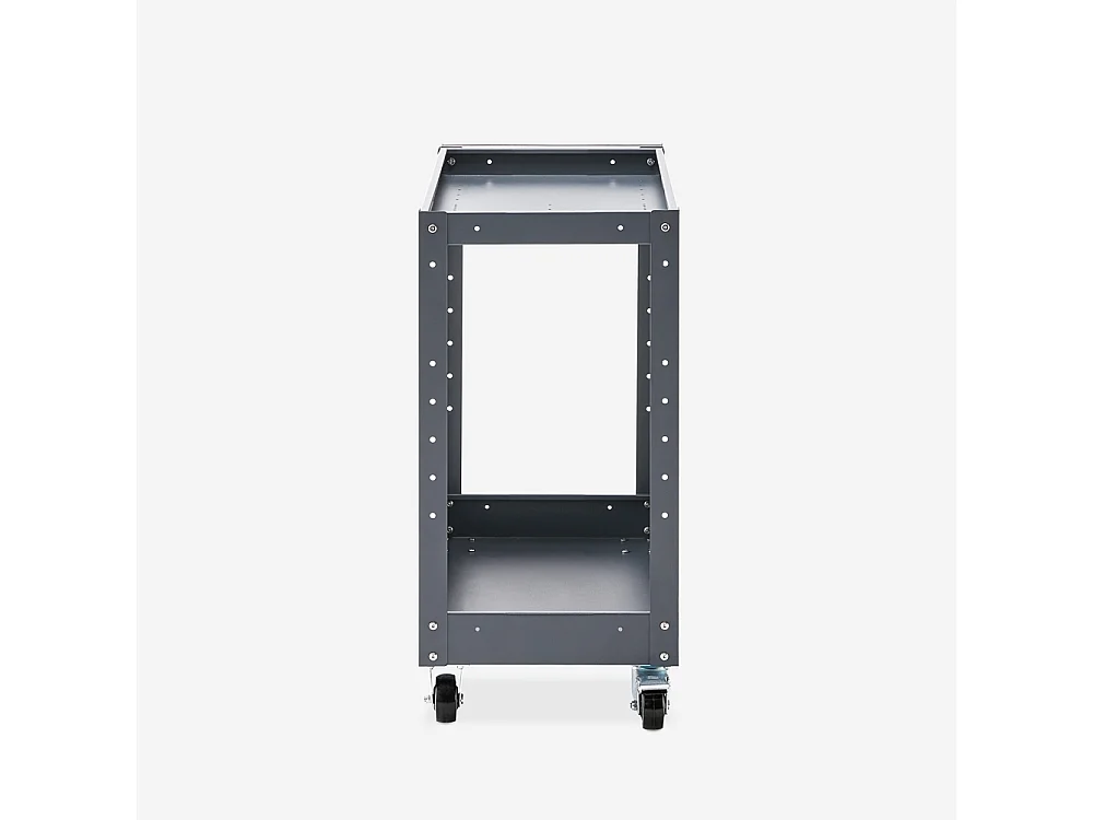 Carro de herramientas de metal con 2 estantes para taller o garaje Kerey - Gris