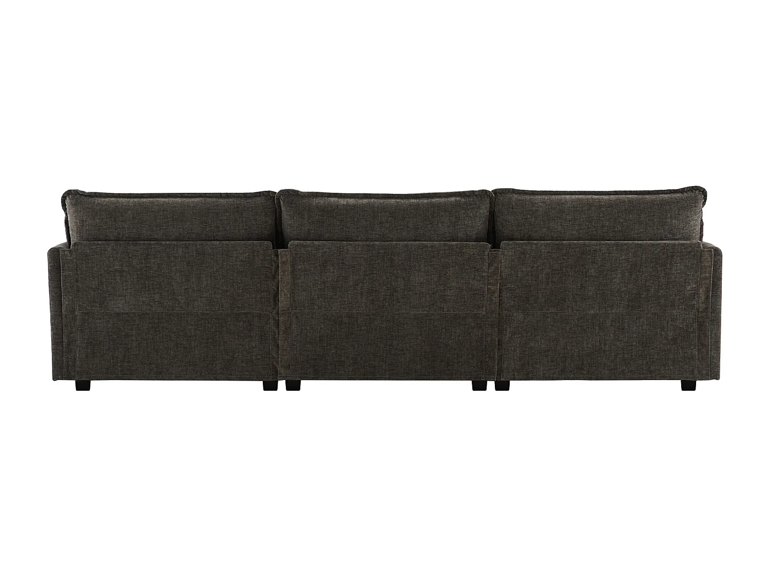 Canapé 283x147x84cm design moderne pouf mobile coussins lombaires Chenille gris foncé