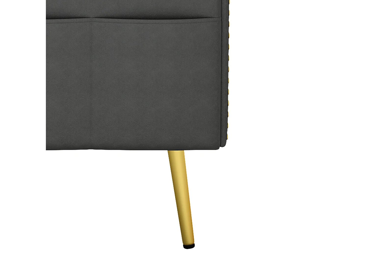 Canapé convertible Confortable structure métallique Velours Gris (Sans matelas)