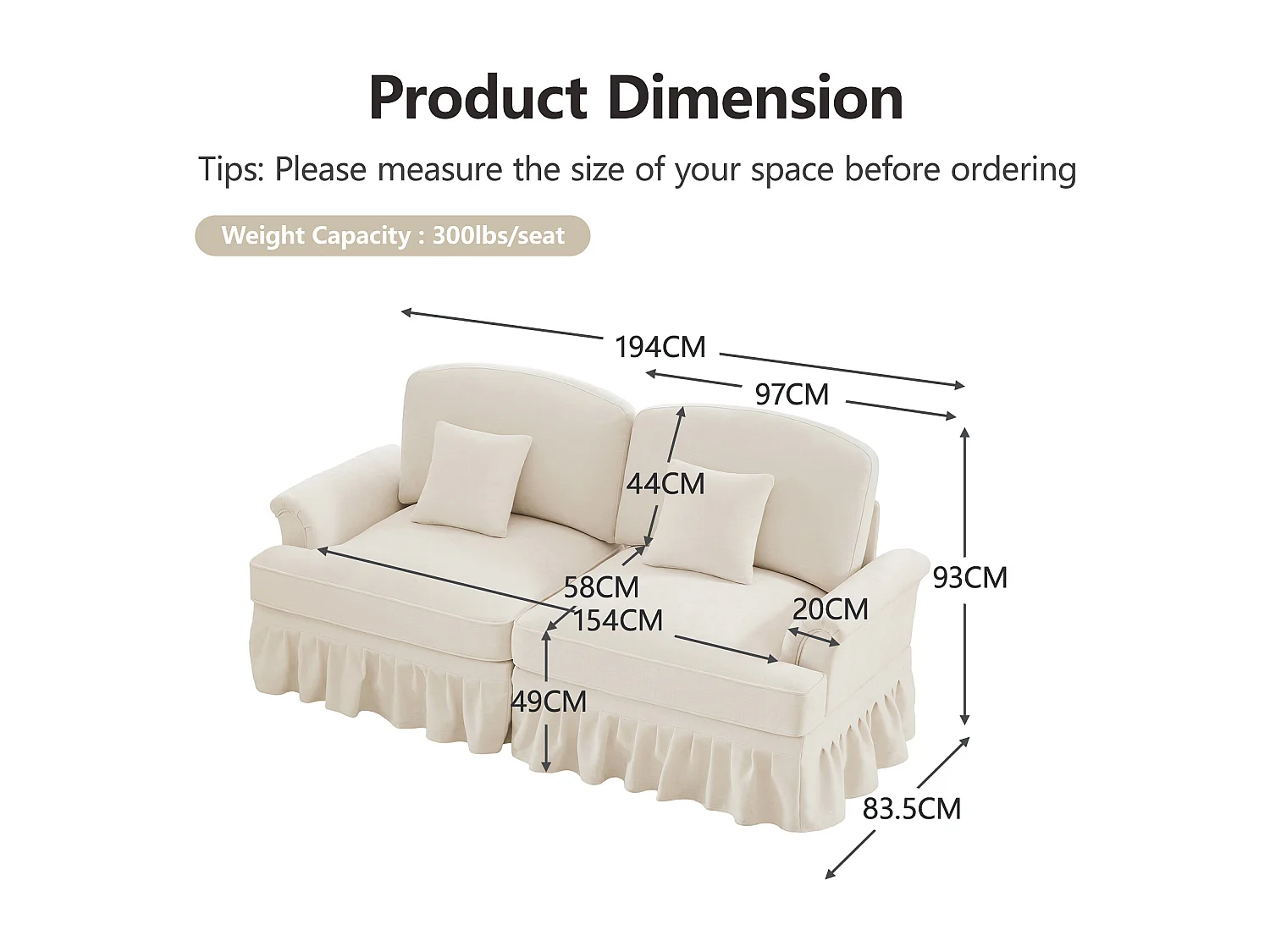 Canapé deux places Modulable en modules L forme convertible Chenille Confort Blanc