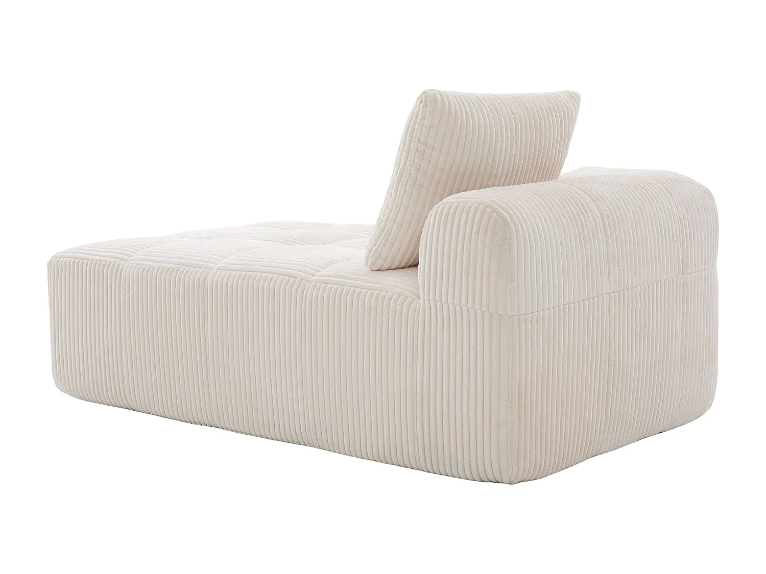 Canapé compact 158x93x61 cm, poches latérales et porte gobelets, corduroy beige