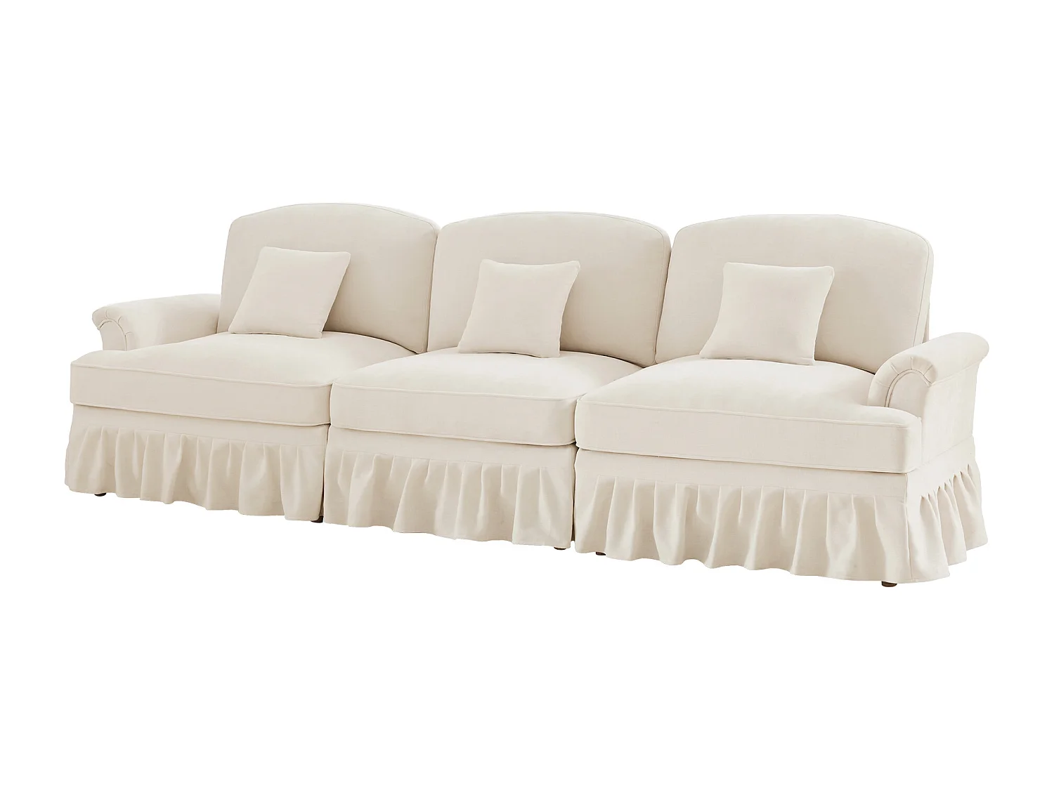 Canapé modulable contemporain convertible fonctionnel chenille pour salon blanc