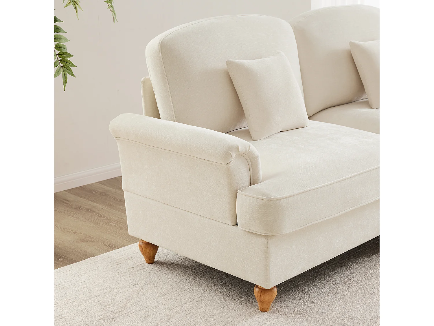 Canapé modulable contemporain convertible fonctionnel chenille pour salon blanc