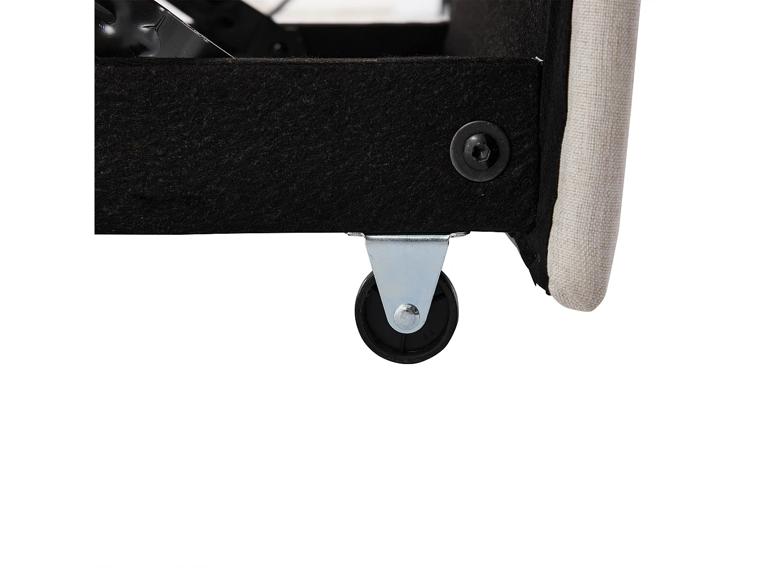 Canapé d'angle 3 places roulettes pour déplacement facile pliable pour invités tissu beige