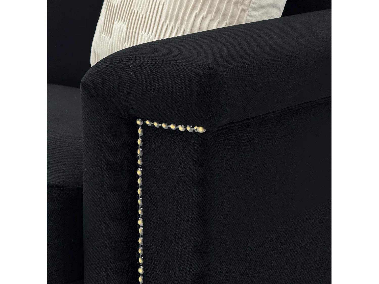 Canapé 2 places 172x72x82cm Canapé scandinave Design minimaliste Confort durable Bois massif Salon Noir