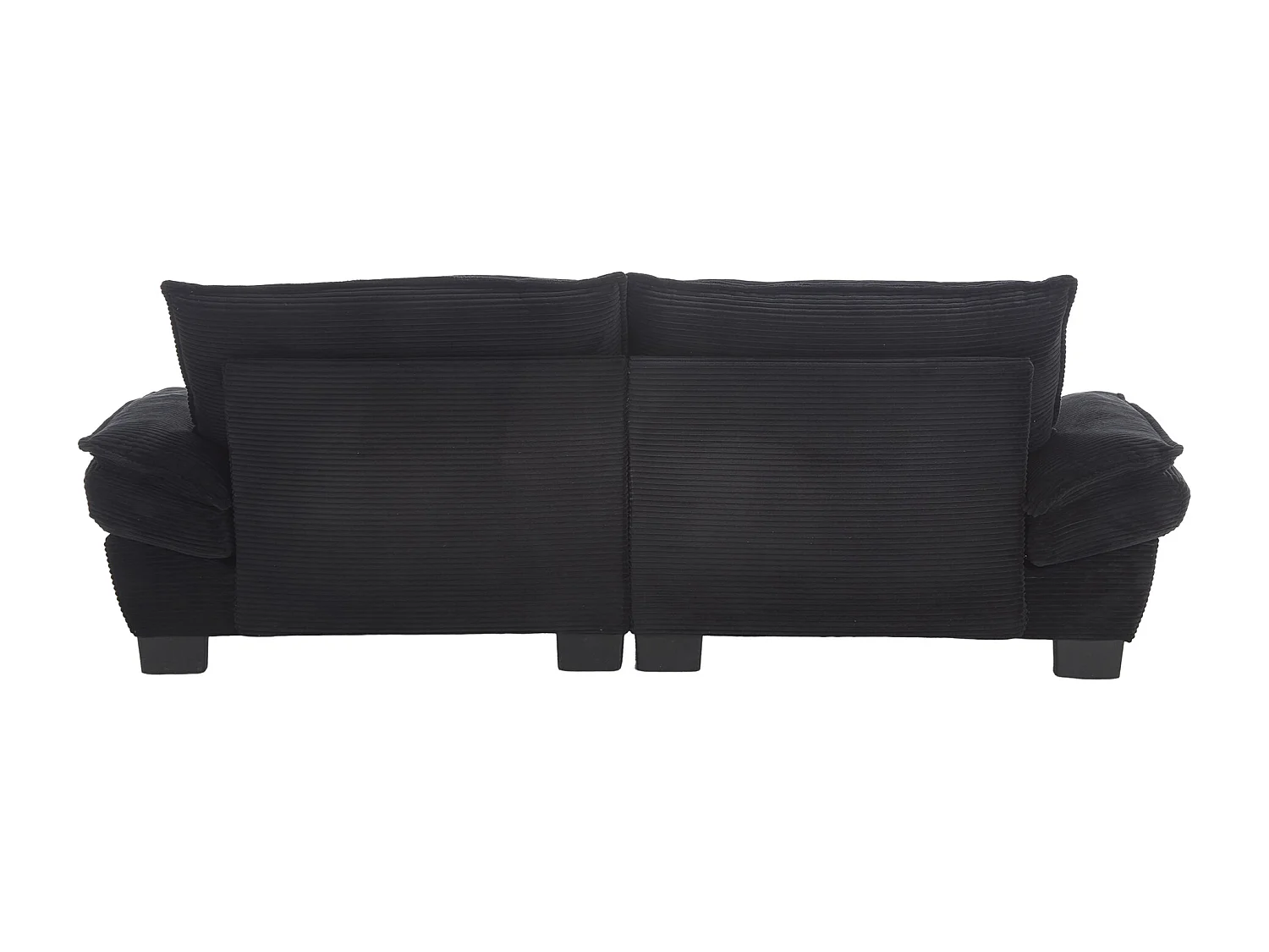 Canapé 2 places 224x81x81 cm, assise ultra profonde, coussins inclus, cadre en bois, velours noir