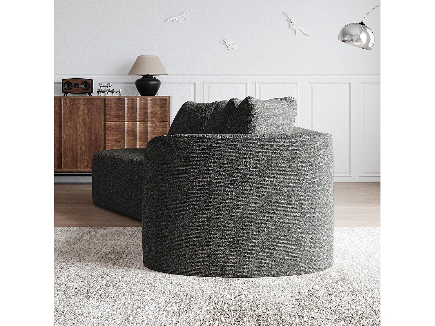 Canapé modulable sans montage assise large mousse haute élasticité en chenille