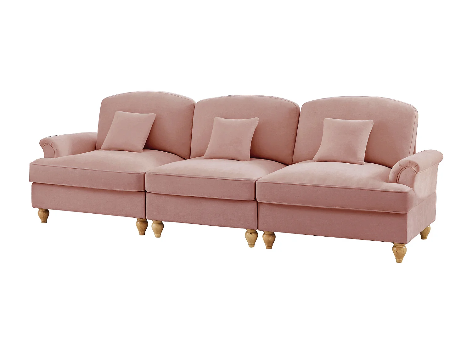 Canapé modulable modules indépendants convertible chaise longue chenille rose