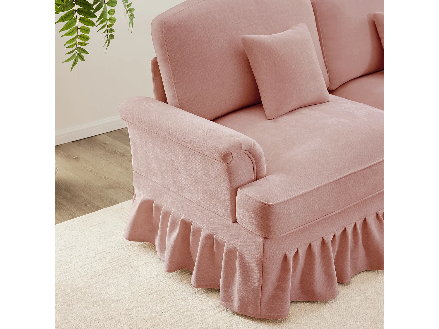Canapé modulable modules indépendants convertible chaise longue chenille rose