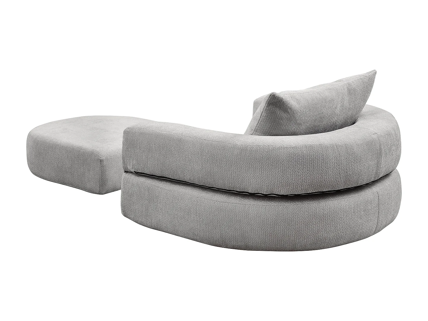 Canapé modulaire, assise réversible, chenille gris clair