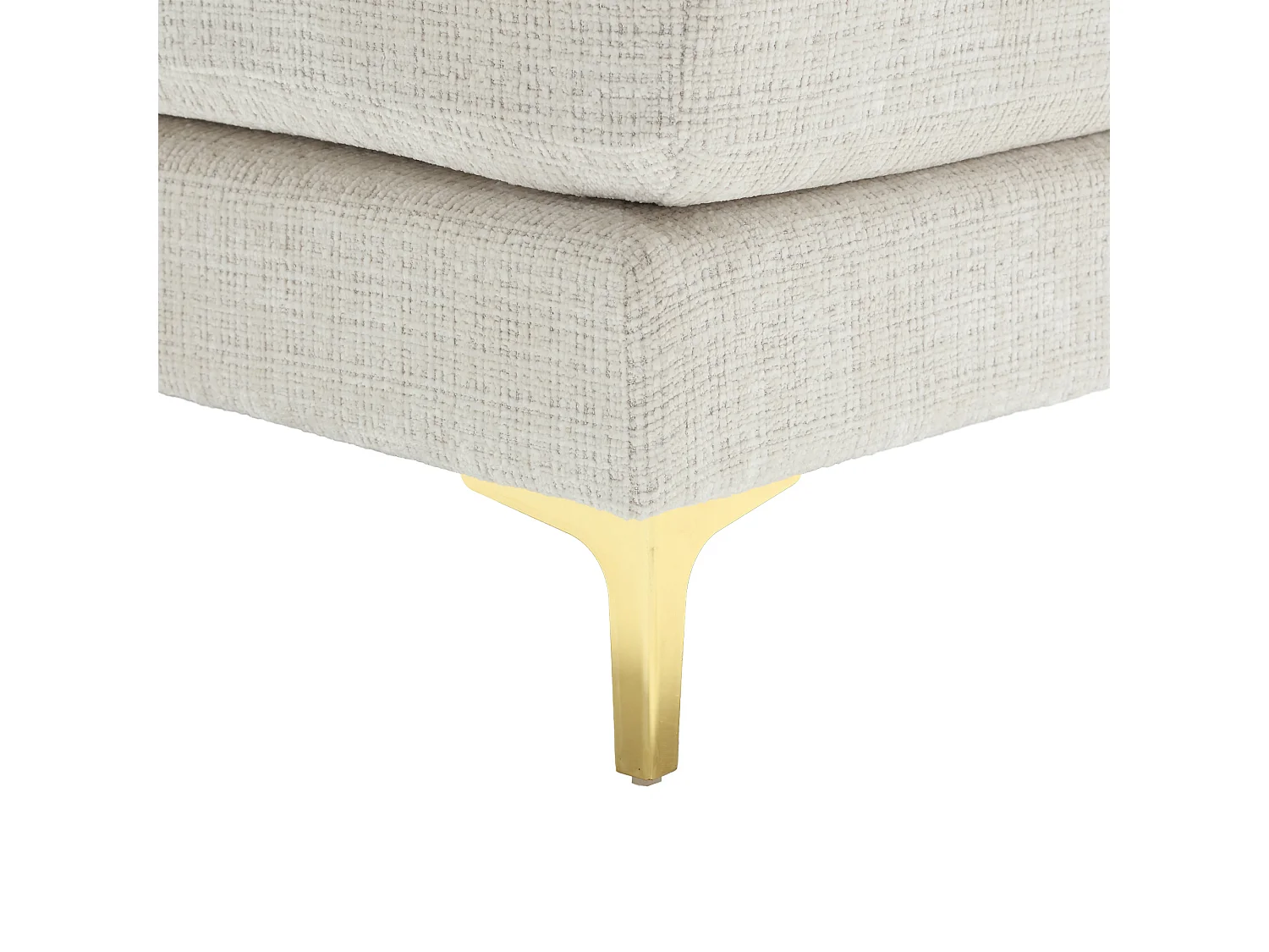 Canapé d'angle en U 272x136x88 cm, 2 méridiennes, coussins inclus, chenille beige