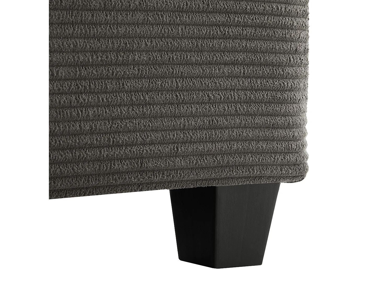 Canapé d'angle 213.5x139x87cm Avec pouf USB Porte gobelet Rangement Accoudoir Tissu velours côtelé Gris foncé
