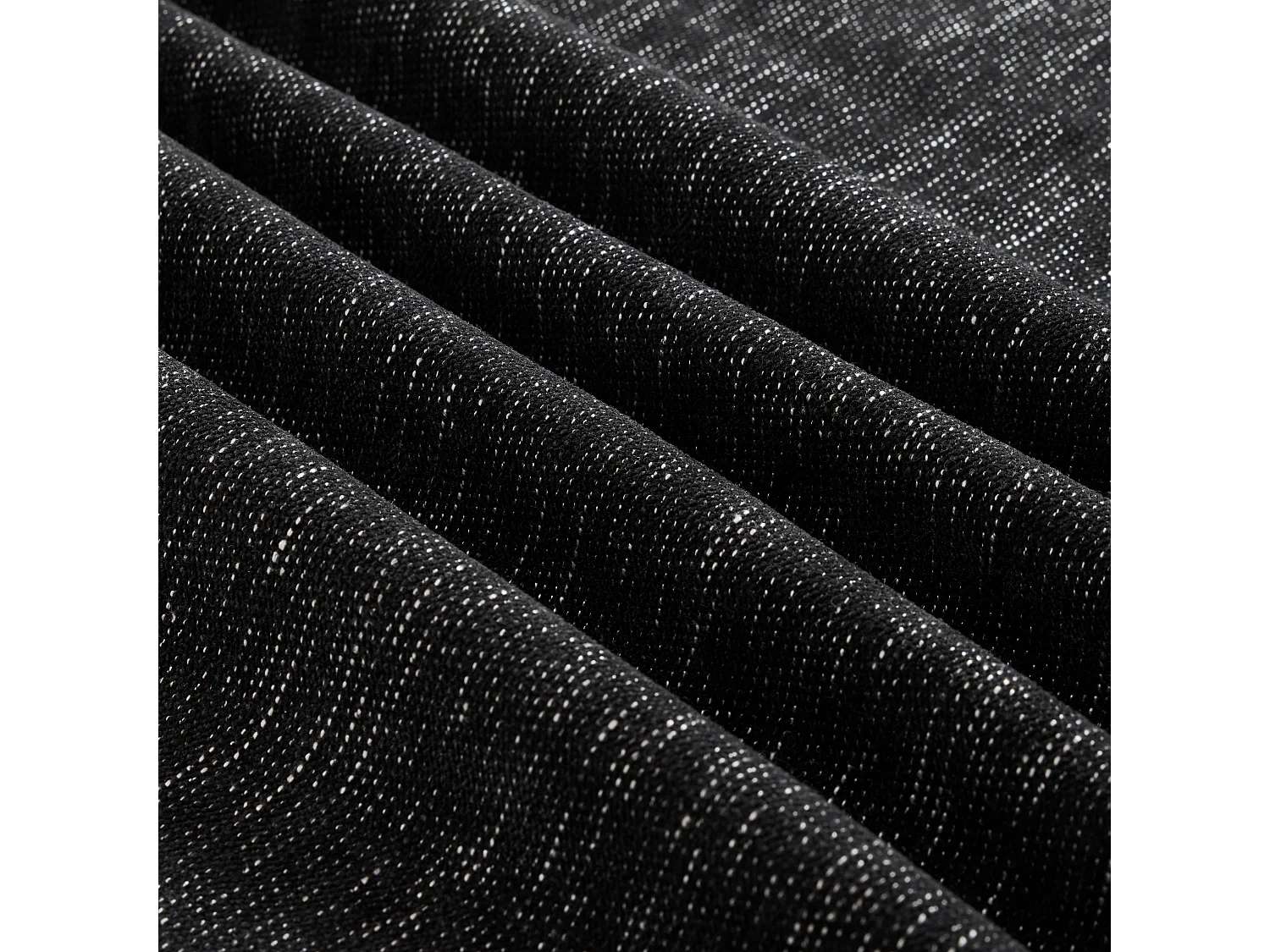 Canapé Modulable 3 places Style Mid Century Fonction convertible Chenille Noir