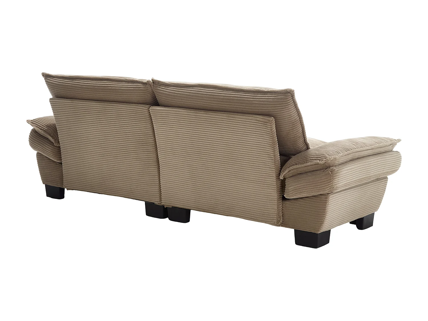 Canapé 2 places 224x81x81 cm, assise ultra profonde, coussins inclus, accoudoirs rembourrés, velours kaki