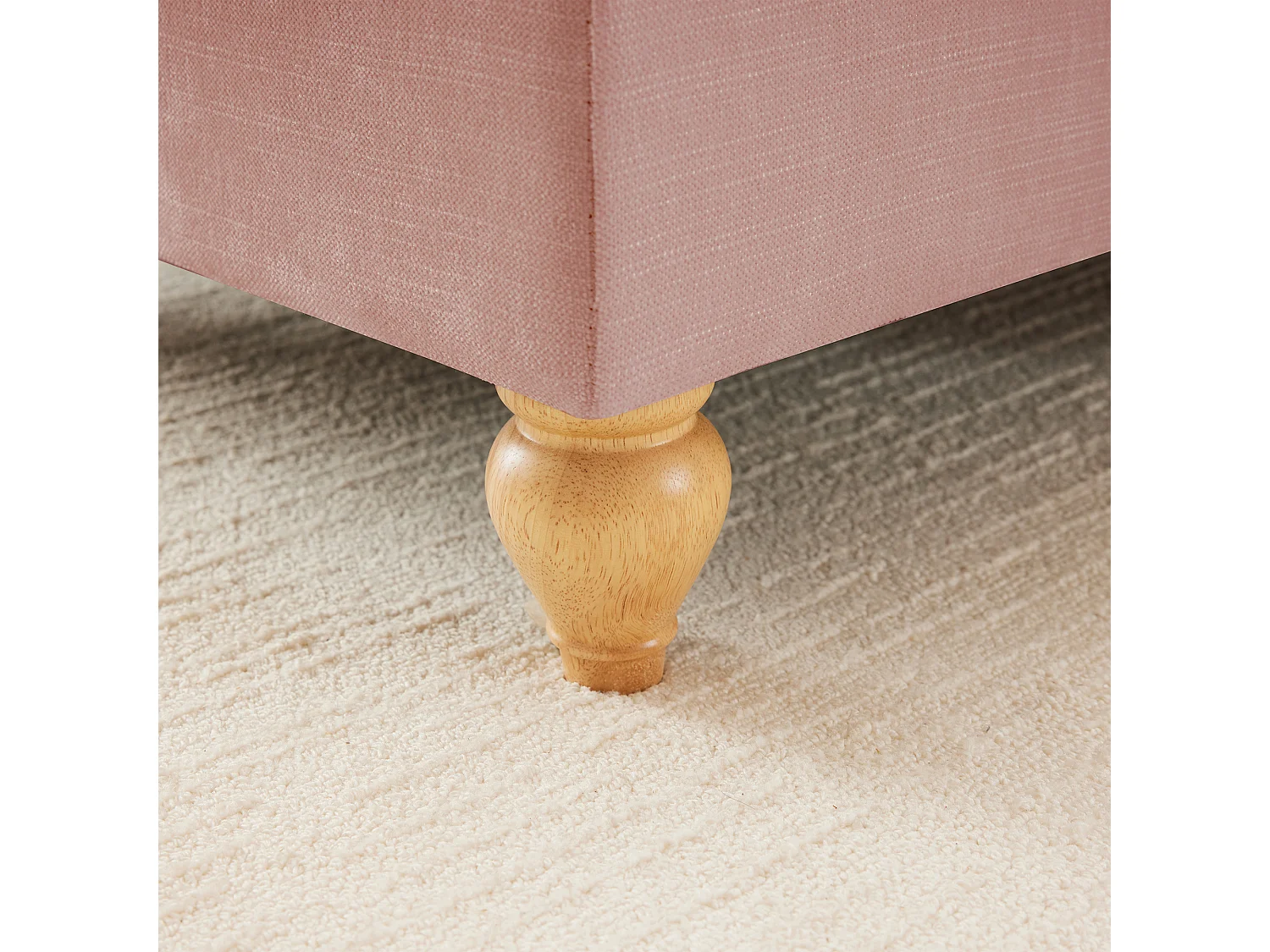 Canapé d'angle modulable avec pouf, convertible en lit, housses à volants amovibles, chenille rose