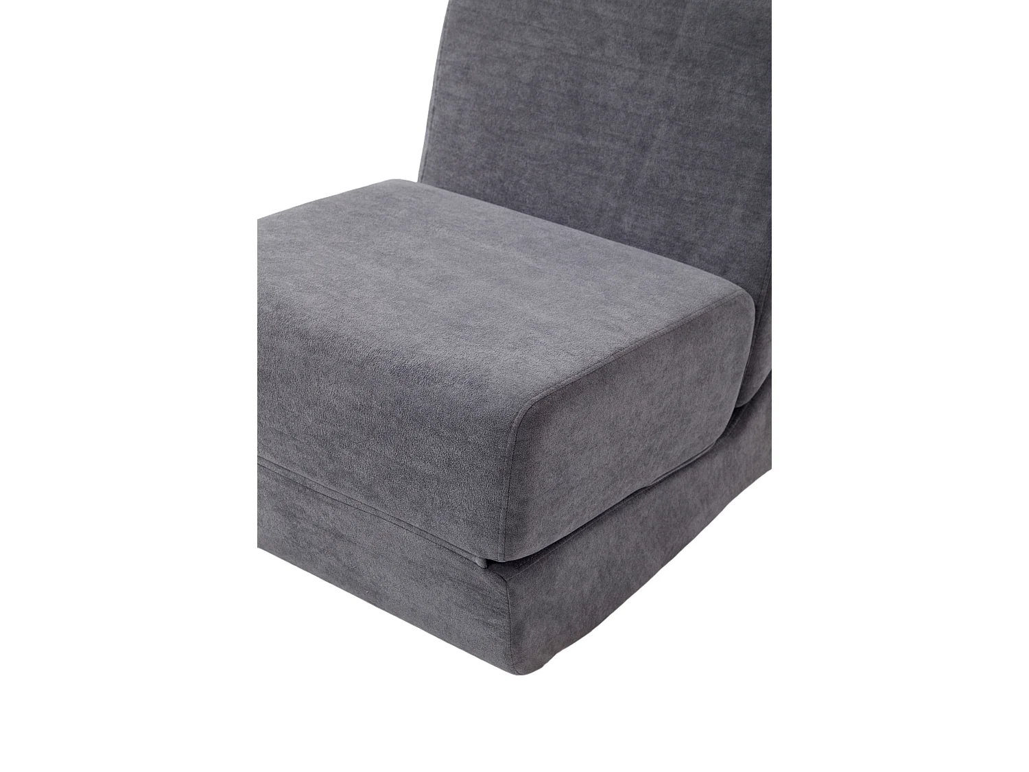 Canapé convertible 3 modes, assise ou inclinée, structure sans armature, flannelette grise