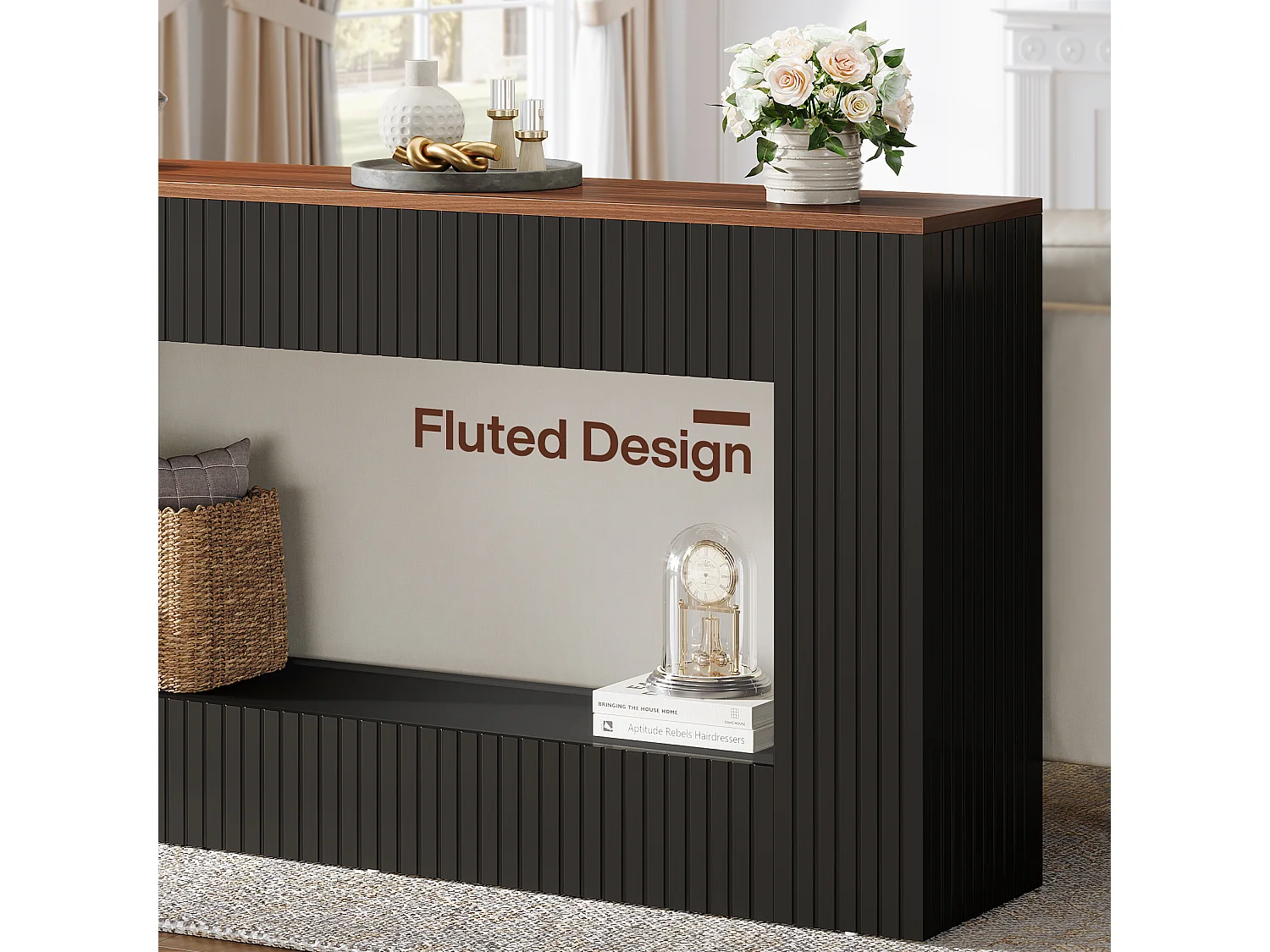 Mesa de consola moderna, 140 x 30 x 85 cm, mesa de pasillo, mesa baja y estrecha con espacio de almacenamiento