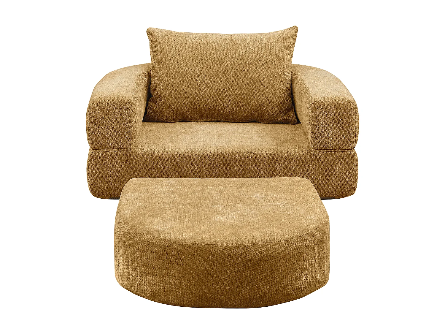 Canapé modulaire minimaliste en chenille jaune robuste et pratique pour détente