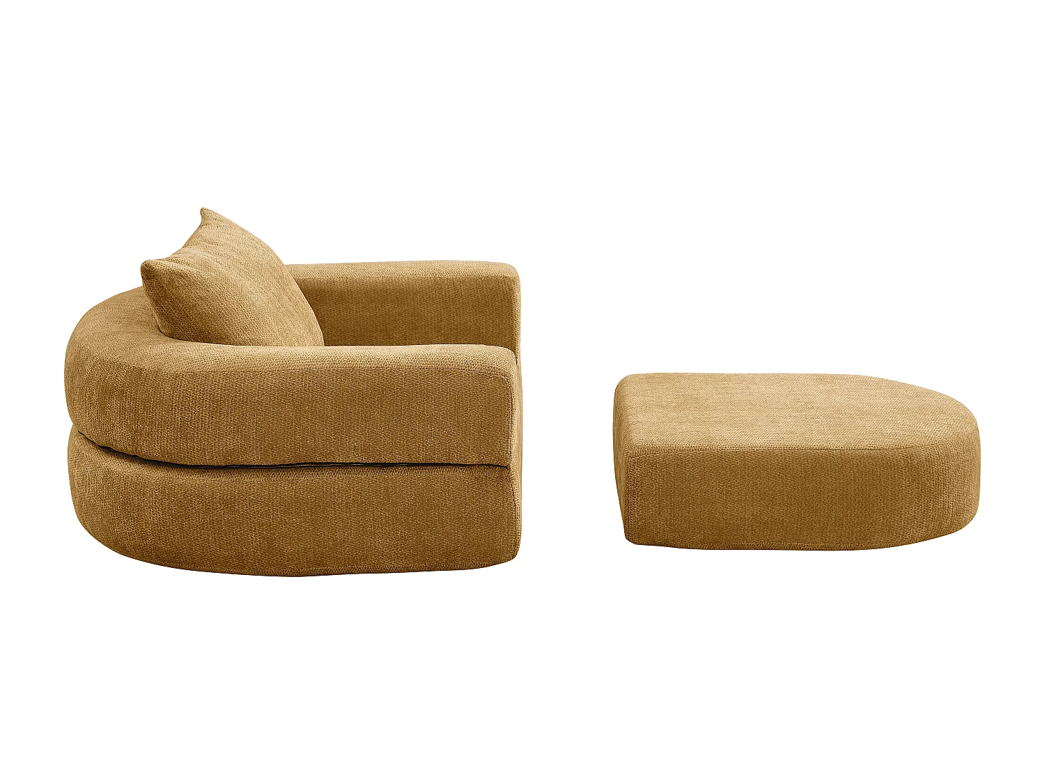 Canapé modulable réversible, assise extra large, sans montage, chenille jaune