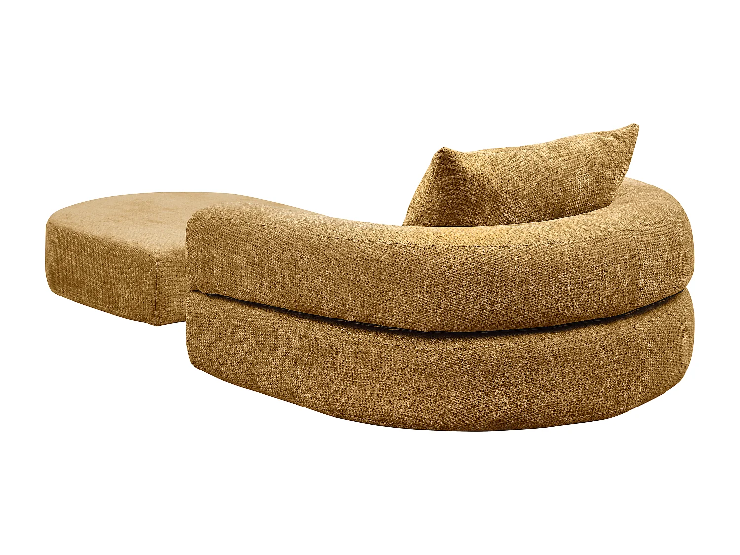 Canapé modulable réversible, assise extra large, sans montage, chenille jaune