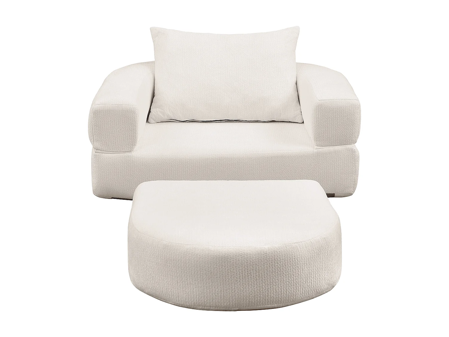 Sofá componible amplio resistente chenilla beige ideal para familia