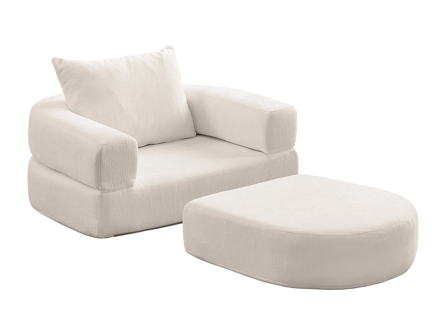 Sofá componible amplio resistente chenilla beige ideal para familia