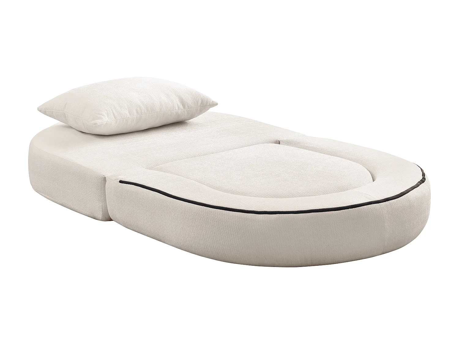 Canapé modulable, réversible, assise large, chenille beige