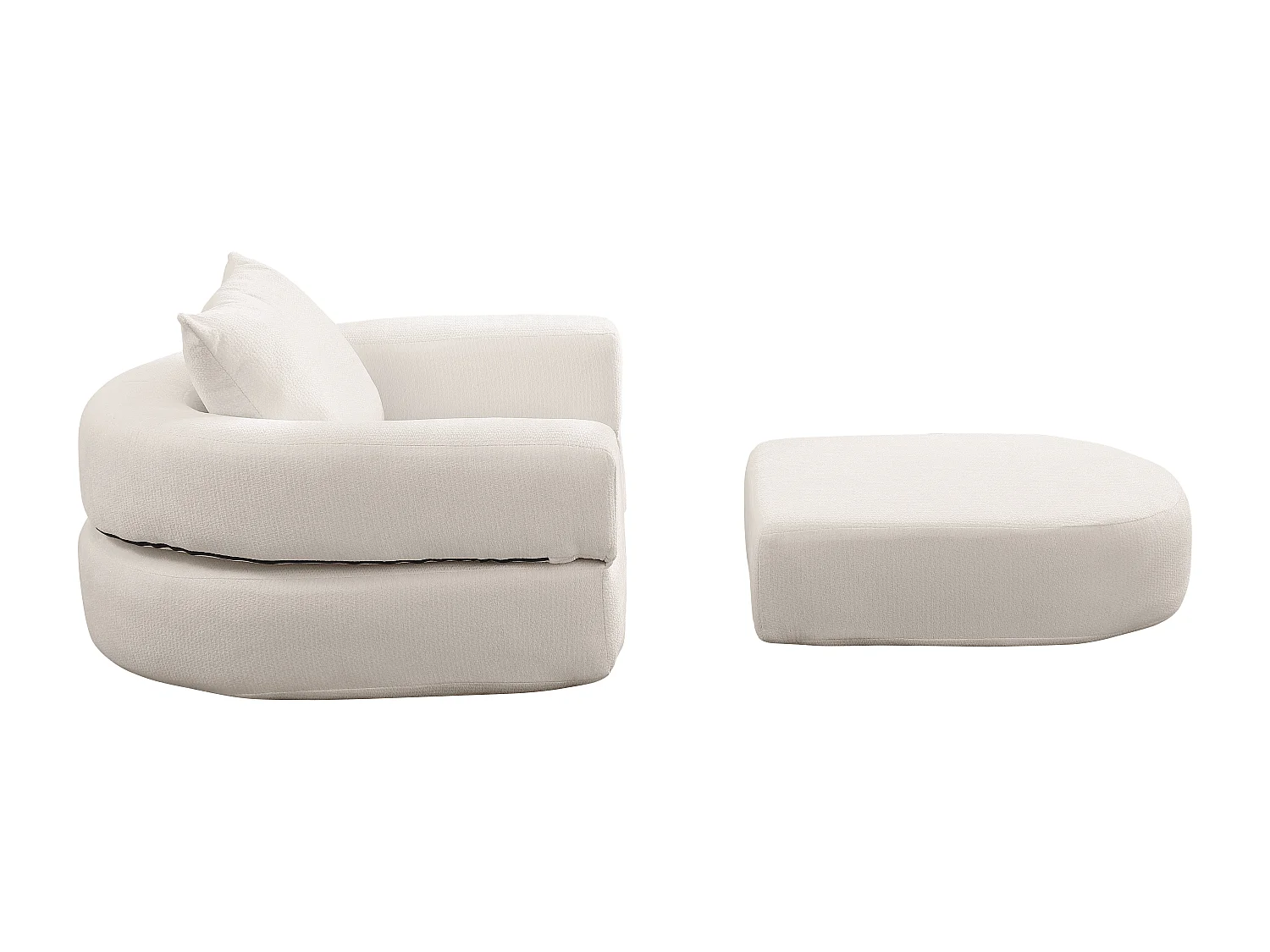 Canapé modulable, réversible, assise large, chenille beige