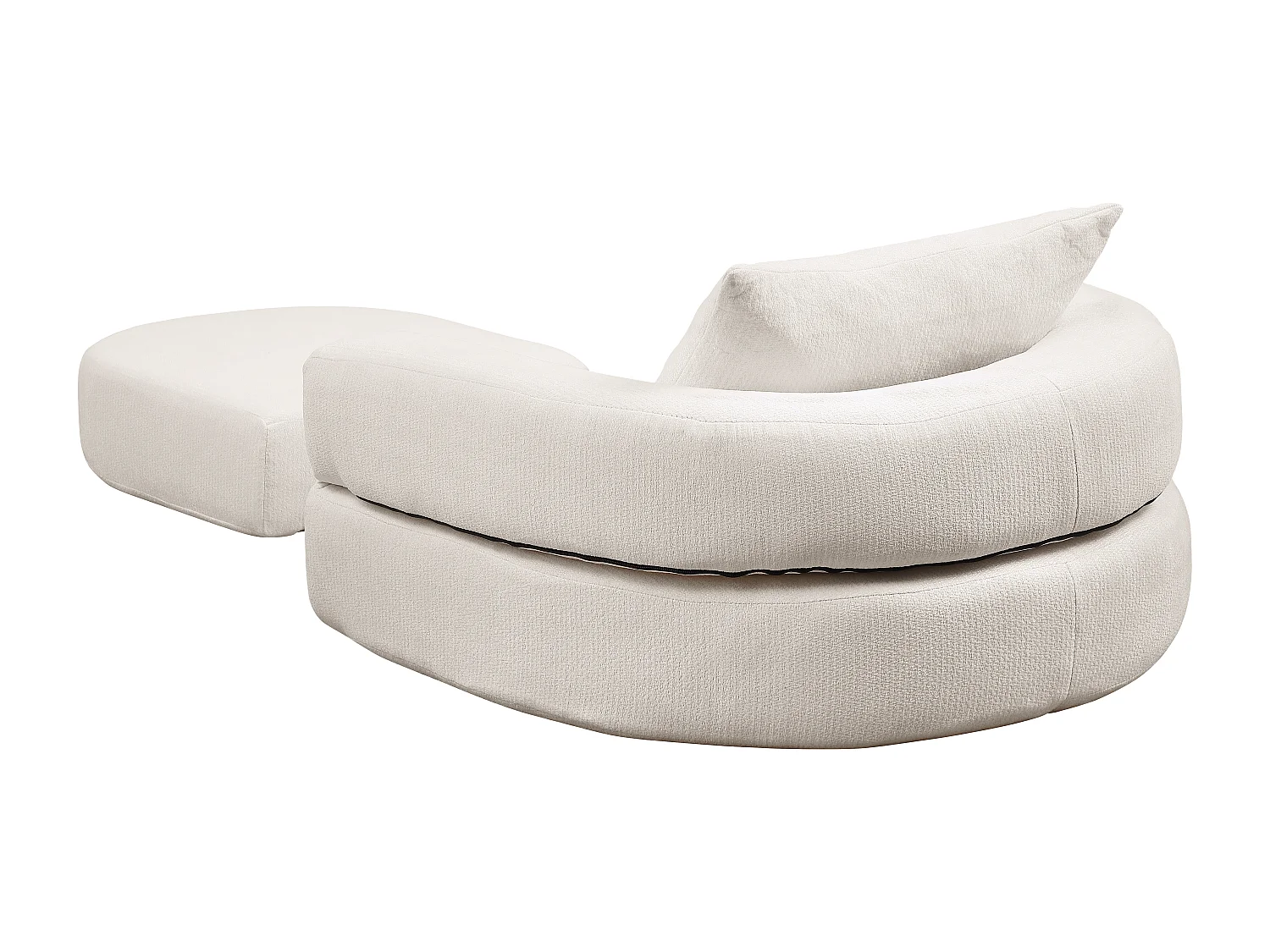 Canapé modulable, réversible, assise large, chenille beige