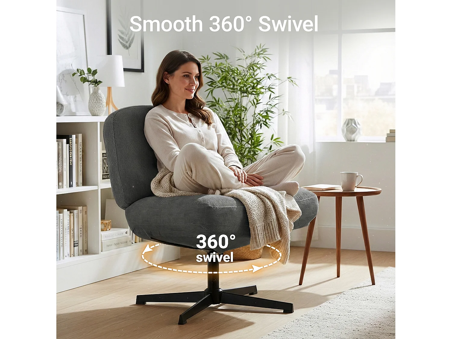 Chaise de bureau - Assise large en mousse mémoire, confort et soutien, usage bureau et maison - Gris