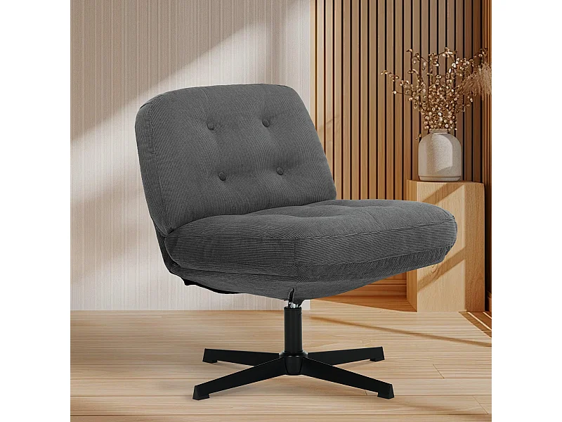 Chaise de bureau - Assise large en mousse mémoire, confort et soutien, usage bureau et maison - Gris