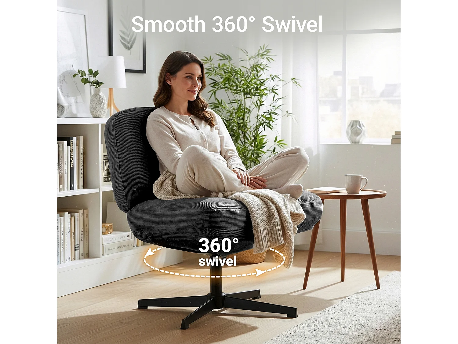 Chaise de bureau - Assise large en mousse mémoire, confort et soutien, usage bureau et maison - Noir