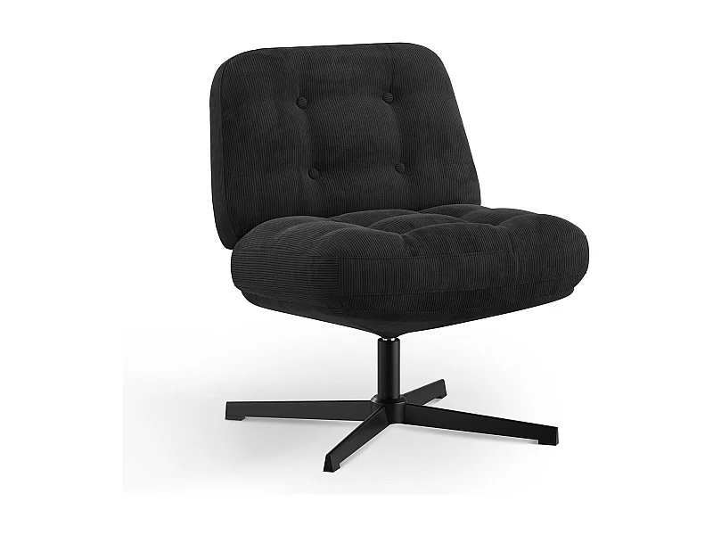 Chaise de bureau - Assise large en mousse mémoire, confort et soutien, usage bureau et maison - Noir