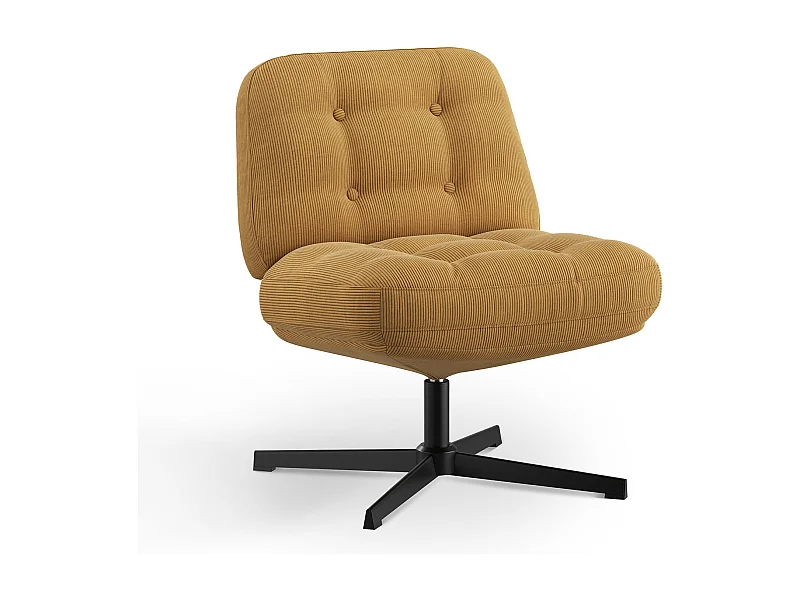 Chaise de bureau - Assise large en mousse mémoire, confort et soutien, usage bureau et maison - Jaune