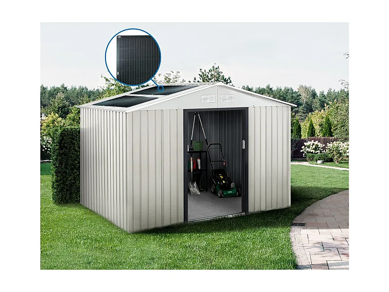 Abri de jardin métal "Nebraska" - 5,29m² avec panneaux solaires