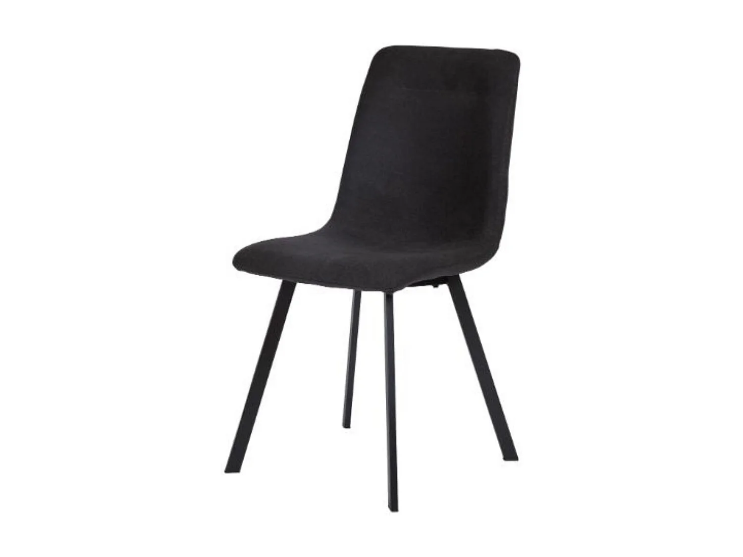 Lot de 4 chaises en microfibre avec dossier surpiqûres en losange anthracite pieds métal noir - ELYO