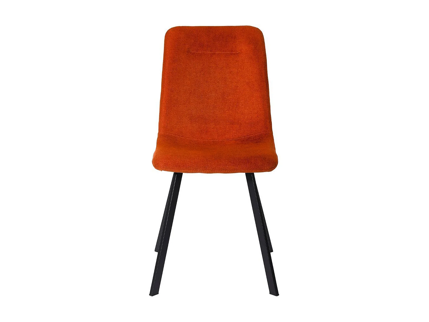 Lot de 4 chaises en microfibre avec dossier surpiqûres en losange orange pieds métal noir - ELYO